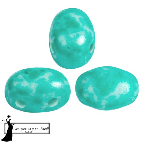 Perles en verre Samos® par Puca® 5x7 mm - Mishmash Emerald x10g