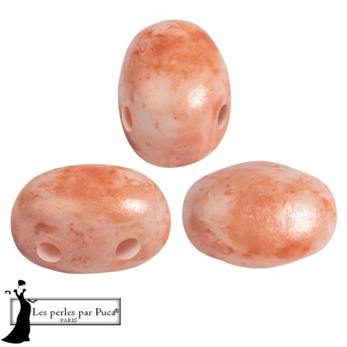 Perles en verre Samos® par Puca® 5x7 mm - Mishmash Peach x10g