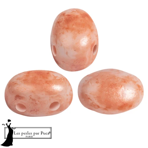 Perles en verre Samos® par Puca® 5x7 mm - Mishmash Peach x10g