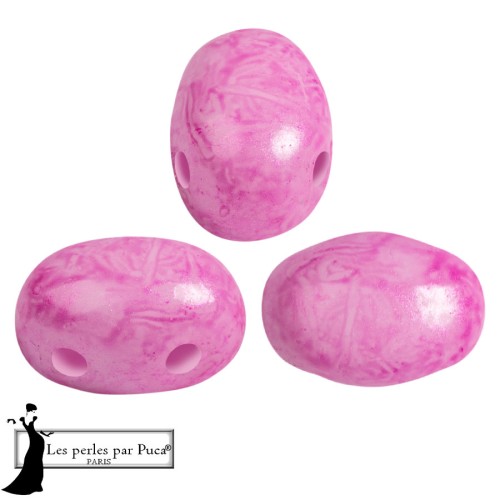 Perles en verre Samos® par Puca® 5x7 mm - Mishmash Rose x10g