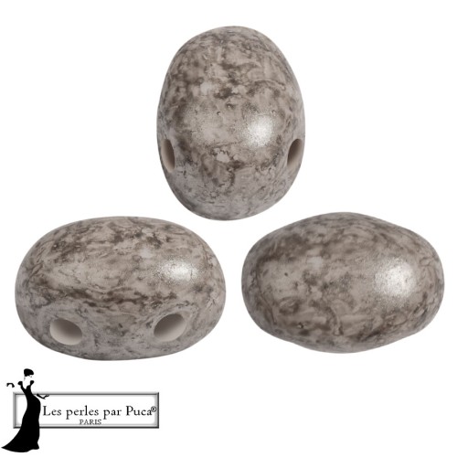 Perles en verre Samos® par Puca® 5x7 mm - Mishmash Taupe x10g