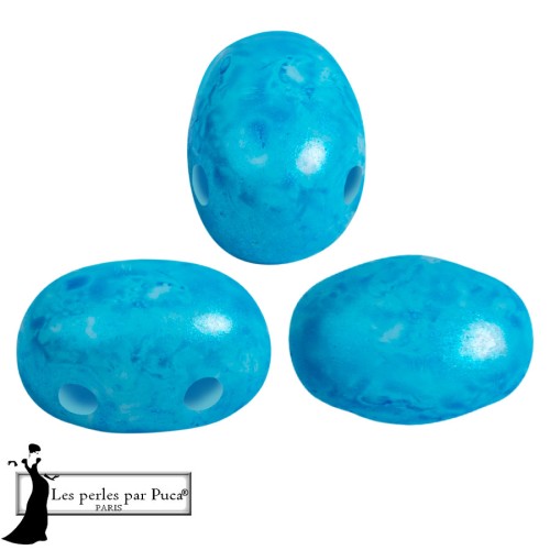 Perles en verre Samos® par Puca® 5x7 mm - Mishmash Turquoise x10g