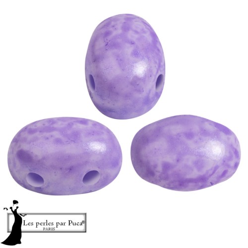 Perles en verre Samos® par Puca® 5x7 mm - Mishmash Violet x10g