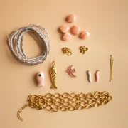 Mes bijoux DIY - Kit collier charms en acier inoxydable & cordon - Version Rose