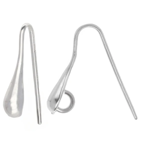 Crochets d'oreilles design goutte 17 mm - Argent 925 x2