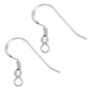 Crochets d'oreilles boule 17.5 mm en Argent 925 x2