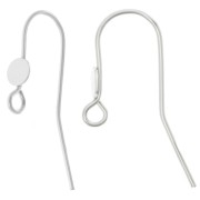 Crochet d'oreilles 20 mm et disque pour cabochon 5 mm en Argent 925 x2|raw }}