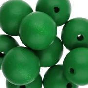 Perles ronde en bois 20 mm - Vert Foncé x5