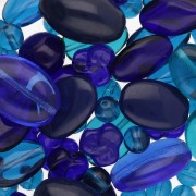 Assortiment de perles de bohème - Mix Dark Blue x50g