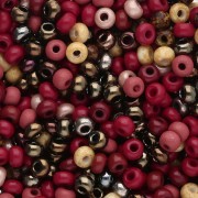 Perles rocailles Preciosa 8/0 3 mm - Mix Grenat - Bronze x20g