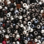 Perles rocailles Preciosa 8/0 3 mm - Mix Silver Metallic x20g