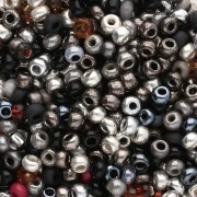 Perles rocailles Preciosa 8/0 3 mm - Mix Silver Metallic x20g