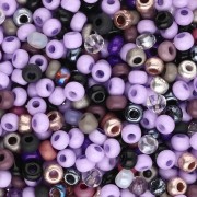 Perles rocailles Preciosa 8/0 3 mm - Mix Lilas - Noir x20g