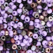 Perles rocailles Preciosa 8/0 3 mm - Mix Lilas - Noir x20g
