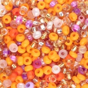 Perles rocailles Preciosa  8/0 3 mm - Mix Orange - Rose x20g