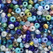 Perles rocailles Preciosa 8/0 3 mm - Mix Vert Anis - Bleu Clair x20g
