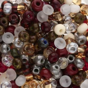 Perles rocailles Preciosa 6/0 4 mm - Mix Kaki - Marron x20g