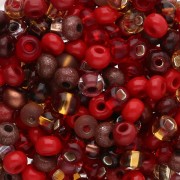 Perles rocailles Preciosa 6/0 4 mm - Mix Multi Rouge x20g