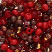 Perles rocailles Preciosa 6/0 4 mm - Mix Multi Rouge x20g
