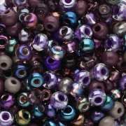 Perles rocailles Preciosa 6/0 4 mm - Mix Violet Metallic x20g