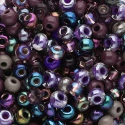 Perles rocailles Preciosa 6/0 4 mm - Mix Violet Metallic x20g