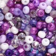 Perles rocailles Preciosa 6/0 4 mm - Mix Lilas - Violet x20g