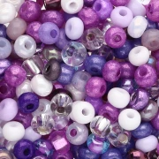 Perles rocailles Preciosa 6/0 4 mm - Mix Lilas - Violet x20g