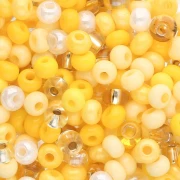 Perles rocailles Preciosa 6/0 4 mm - Mix Multi Jaune x20g
