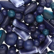 Assortiment de perles de bohème - Mix Dark Night Blue x50g