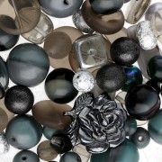 Assortiment de perles de bohème - Mix Dark Grey x50g