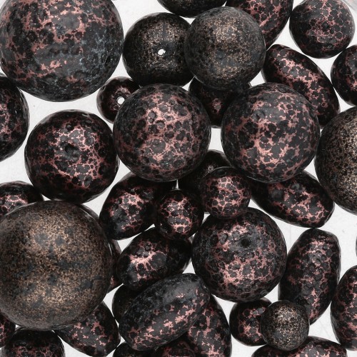 Assortiment de perles de bohème - Mix Brown Metallic x50g