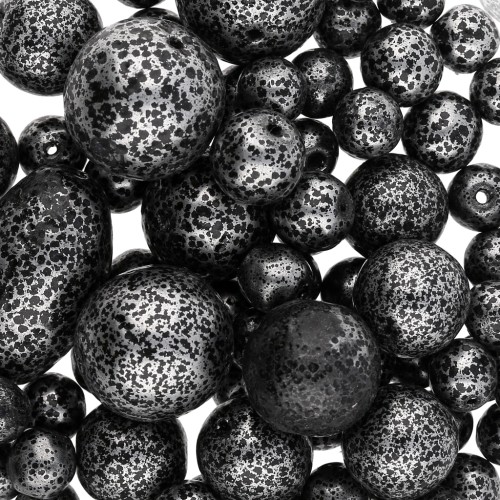 Assortiment de perles de bohème - Mix Silver Metallic x50g