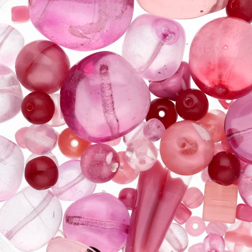 Assortiment de perles de bohème - Mix Pink x50g