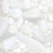 Assortiment de perles de bohème - Mix White x50g