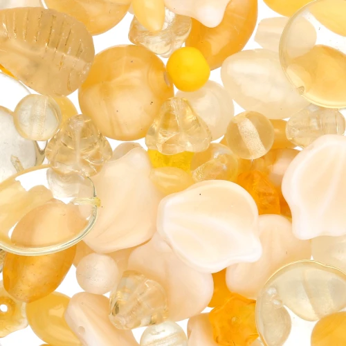 Assortiment de perles de bohème - Mix Yellow x50g