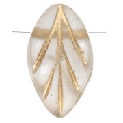 Perles en verre feuille 11x7 mm - Crystal Mat - Doré x10