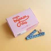 Mes bijoux DIY - Kit bracelet Miyuki en peyote pair - Bleu - Argenté