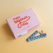 Mes bijoux DIY - Kit bracelet Miyuki en peyote pair - Bleu - Argenté