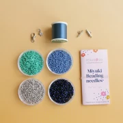 Mes bijoux DIY - Kit bracelet Miyuki en peyote pair - Bleu - Argenté