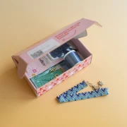 Mes bijoux DIY - Kit bracelet Miyuki en peyote pair - Bleu - Argenté