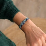 Mes bijoux DIY - Kit bracelet Miyuki en peyote pair - Bleu - Argenté