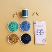 Mes bijoux DIY - Kit bracelet Miyuki en peyote pair - Bleu - Doré