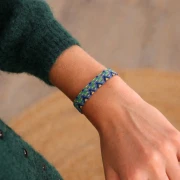 Mes bijoux DIY - Kit bracelet Miyuki en peyote pair - Bleu - Doré