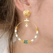 Mes bijoux DIY - Kit boucles d'oreilles pendantes en pierre naturelle Aventurine