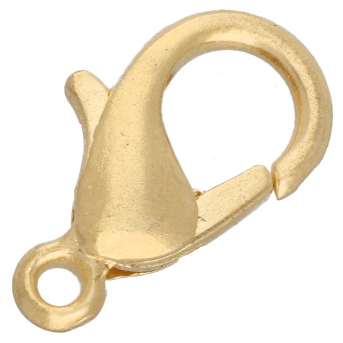 Fermoir mousqueton 12 mm en zamac - Doré à l'or fin x1