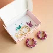 Mes bijoux DIY - Kit créoles fleurs en perles toupies