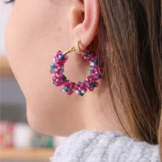 Mes bijoux DIY - Kit créoles fleurs en perles toupies