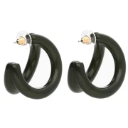 Créoles double fil 35.5 mm en résine - Vert foncé x2