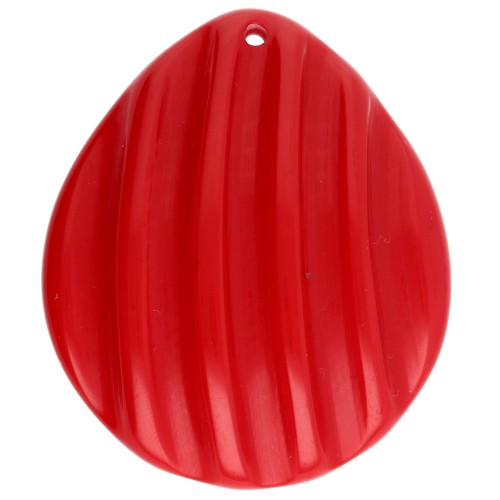 Pendentif coquillage 44x37 mm en résine - Rouge x1