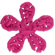 Pendentif fleur 31 mm en raphia - Fuschia x1